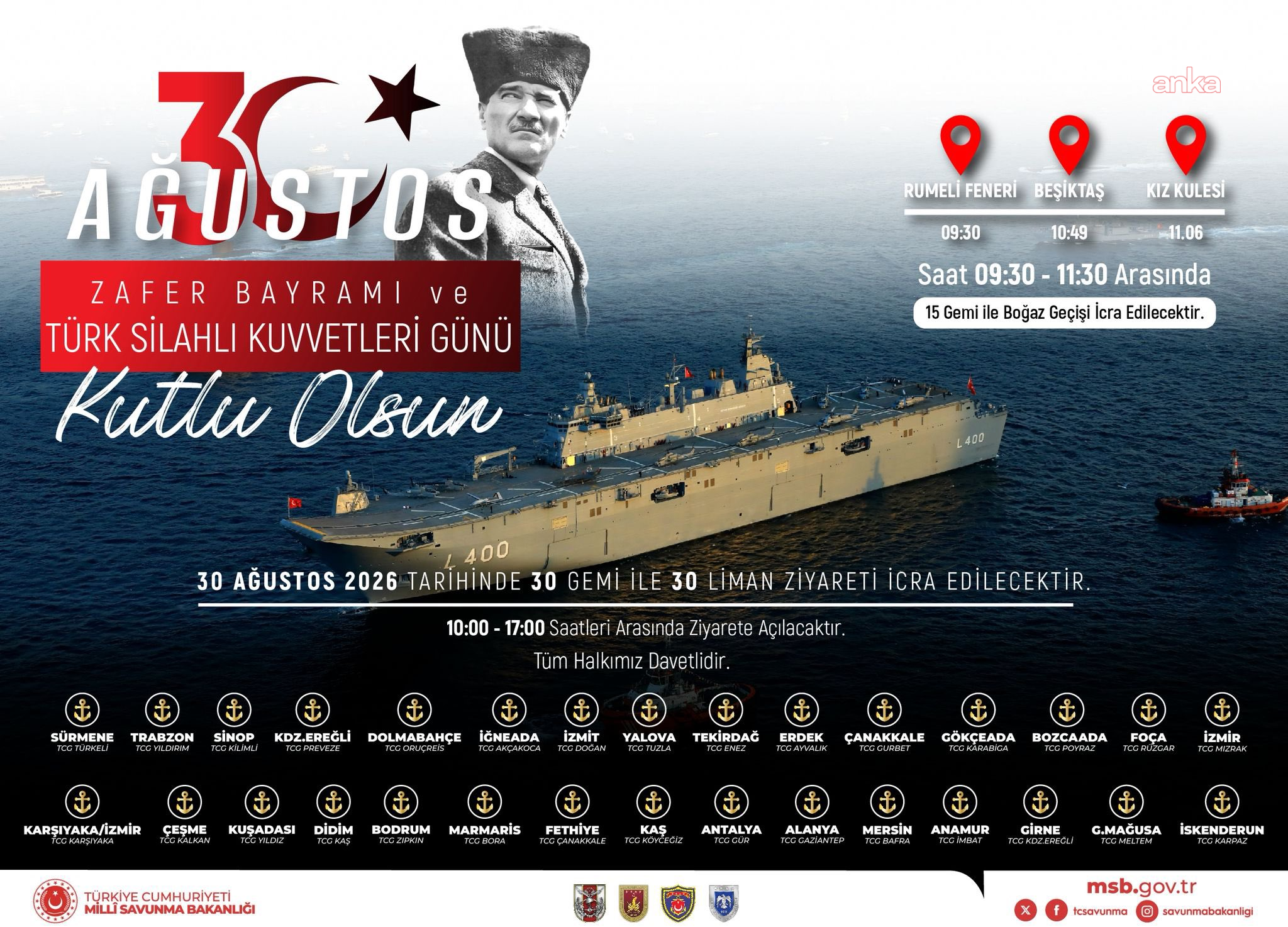 30 Ağustos'ta